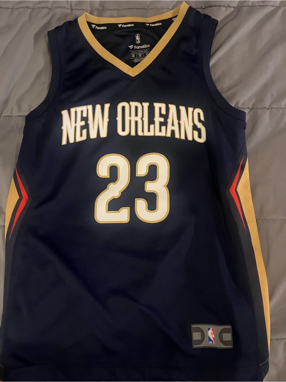 Fanatics New Orleans Navy and Gold Basketball Jersey #23